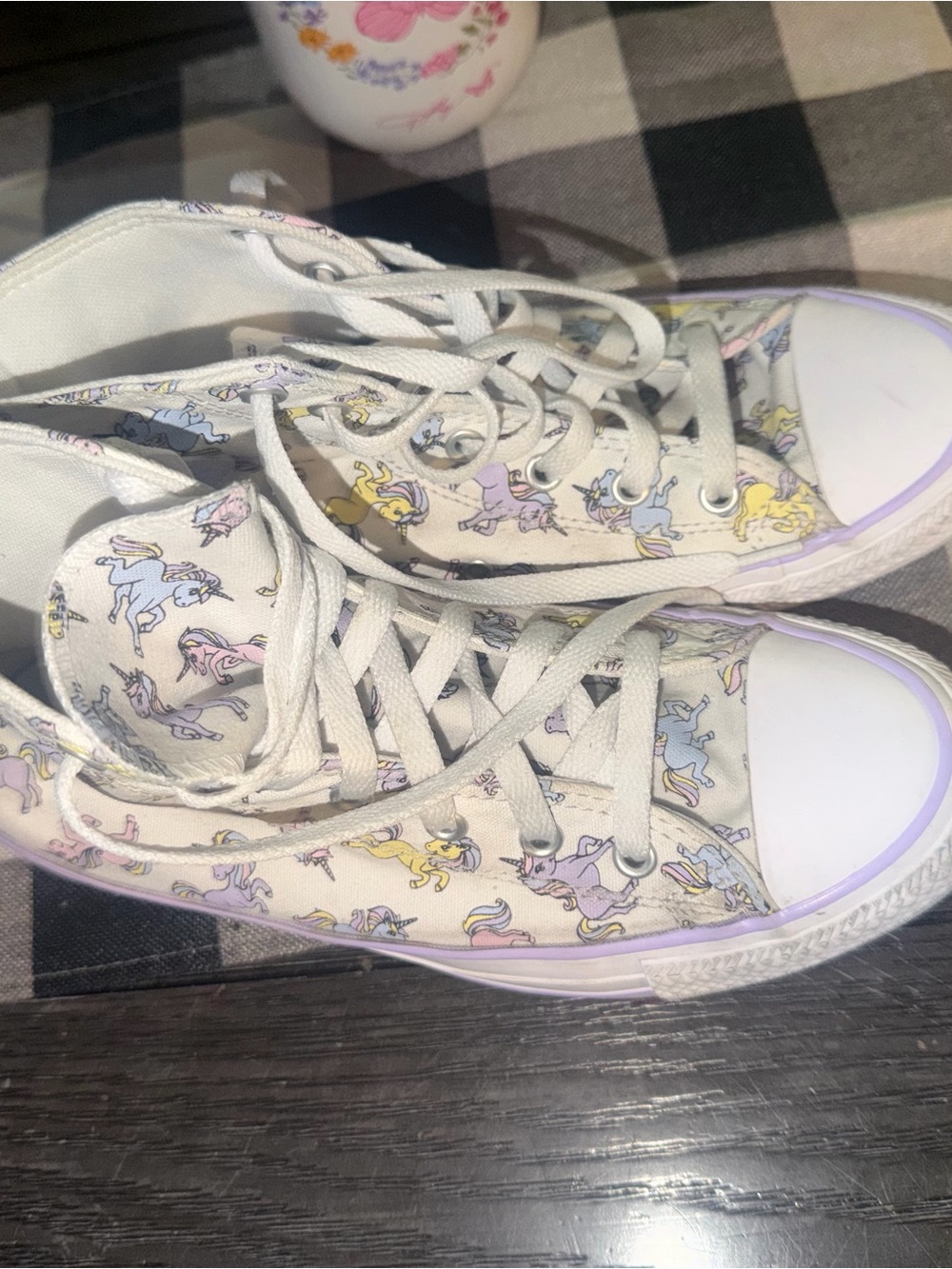 Converse  Unicorn Chuck Taylor High Kids Women Sneakers White Violet Canvas 5.5